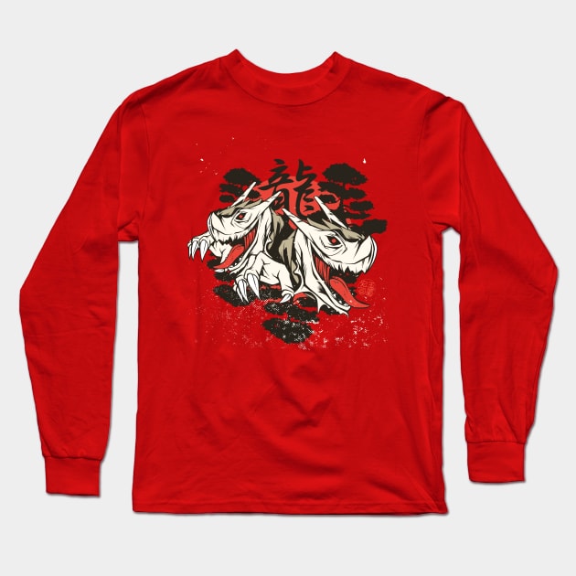 Japanese Dragon Long Sleeve T-Shirt by Safdesignx